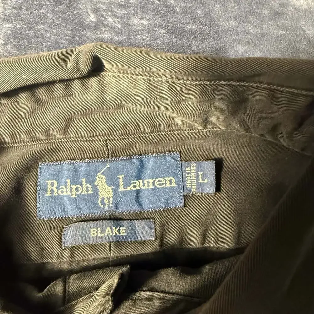 Polo Ralph Lauren Long Sleeve Button Down Shirt in Dark Green